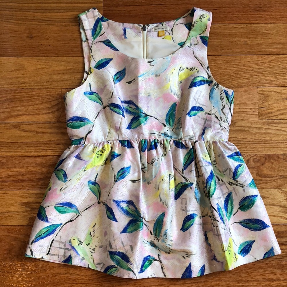 Anthropologie Patterned Peplum Top